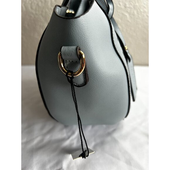 Sole Society Eppie Perforated Faux Leather Blue Satchel Crossbody w/ Hang Tag - Picture 12 of 12